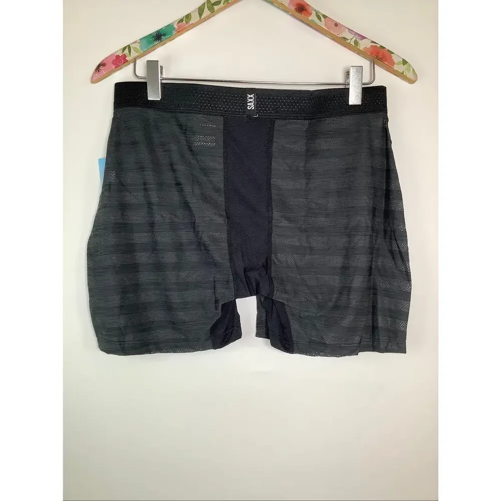 Saxx Men's Large Black DropTemp Cooling Mesh Performance Boxer Briefs B22-10